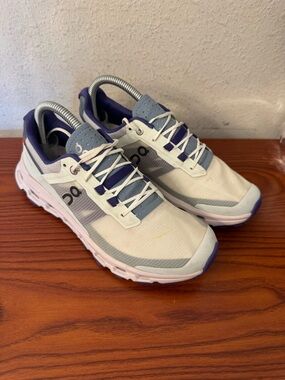 On Running Women's Athletic Shoes in White, Light Blue & Purple